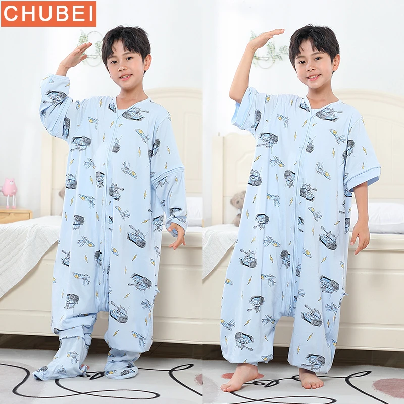 Summer Cartoon Baby Split Leg Sleepsack Warm Thick Cloth Jumpsuit Sleeping Bags Temperature 27℃