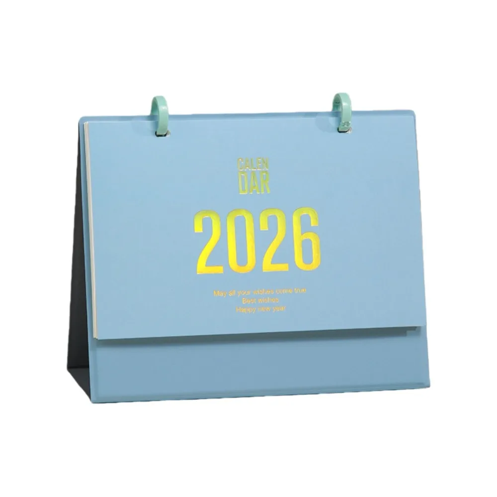 

Chinese Style 2026 Desk Calendar Month Date Display Solid Color Horse Year Calendar Coil Binding Simple Schedule Planner
