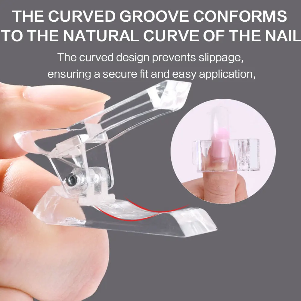 5 Pcs Flexible Soft Poly Gel Nail Tips Dual Forms Quick Building Mold Clip Set Finger Nail Extension Acrylic UV Builder Manicure Tools Kit for Professional Salon DIY Nail Art Design At Home Accessories view 2