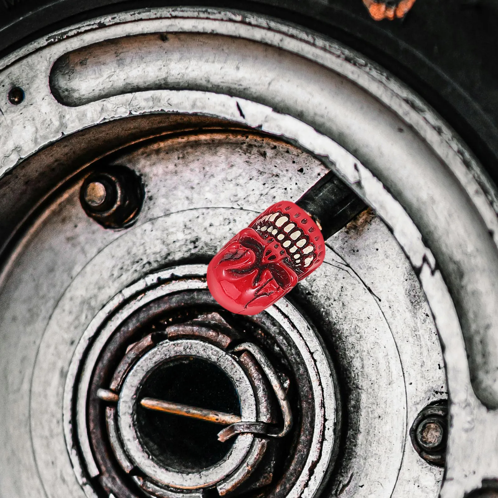 4개입 해골 타이어 밸브 스템 캡 레진 소재 스타일리시하고 오래가는 범용 자동차 오토바이용 설치 간편 밸브 스템 캡