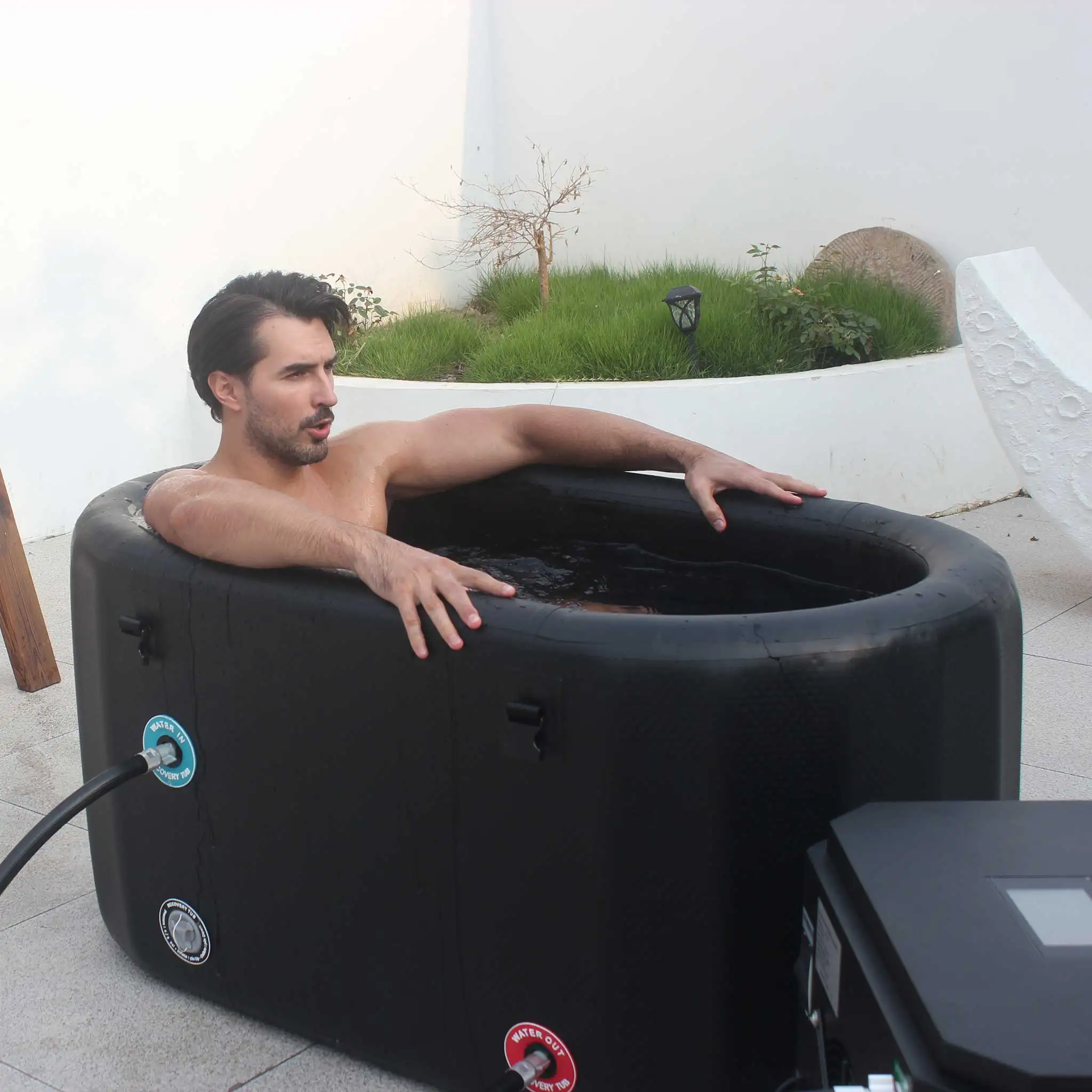 TLF Diooist Vasca da bagno di ghiaccio per piscina d'acqua fredda rettangolare di vendita calda per spa all'aperto con sistema di raffreddamento Bagno di ghiaccio gonfiabile