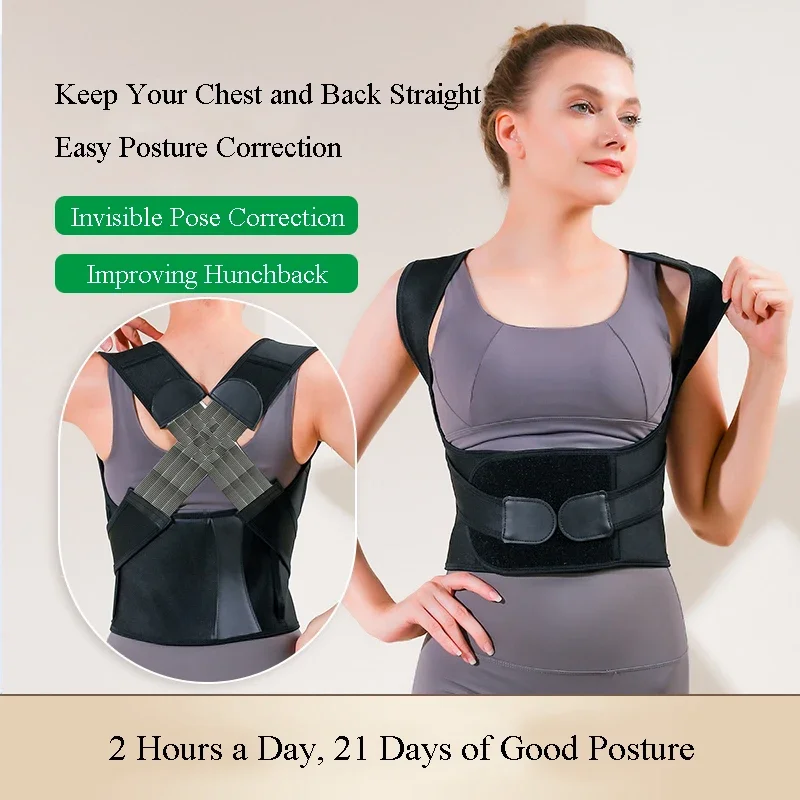 Stock Wholesale Back Brace Anti-Camel Posture Corrector Hunchback Correction Shoulder Belt Clavicle Spine Support Strap