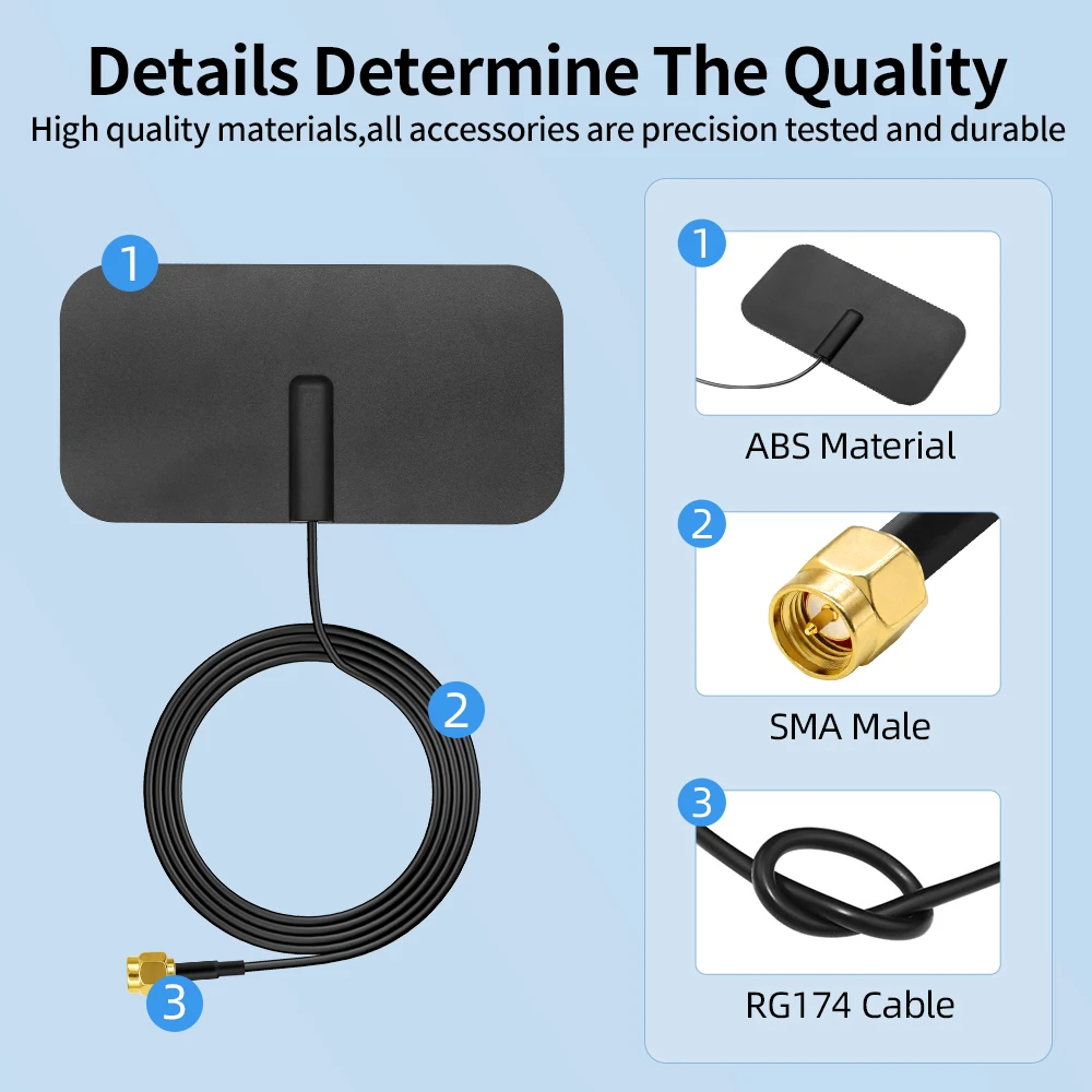 4G LTE Patch Antenna 698-2700MHz 5dBi High Gain Built In PCB Board Antenna Long Range Signal Booster Amplifier SMA Male