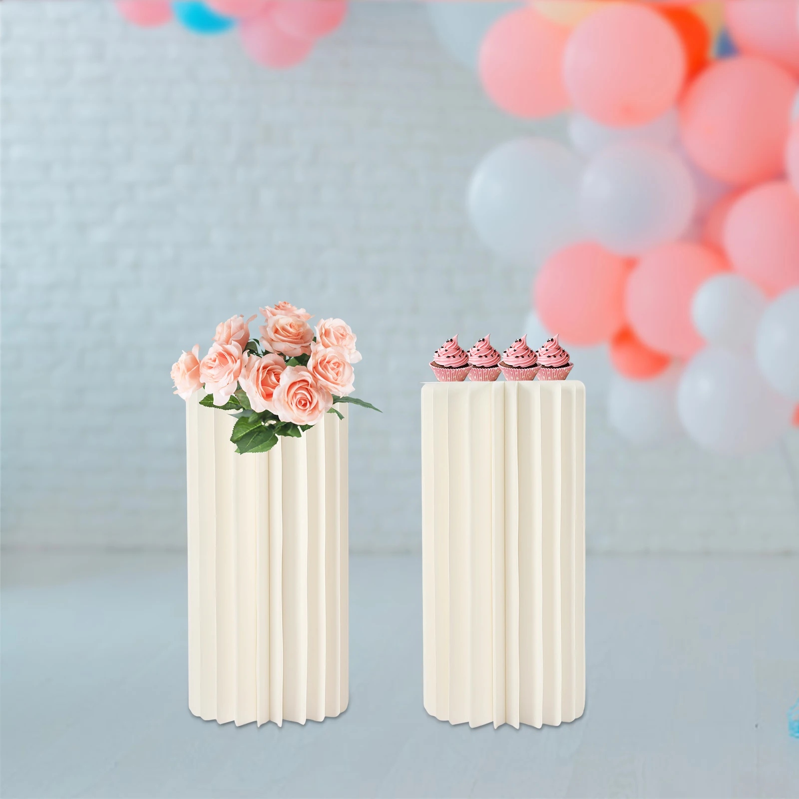 2 Pcs 23.6in Tall Flower Vase Flowers Stand Wedding Centerpieces Modern Reusable Stand Centerpieces Cardboard Vase 60cm