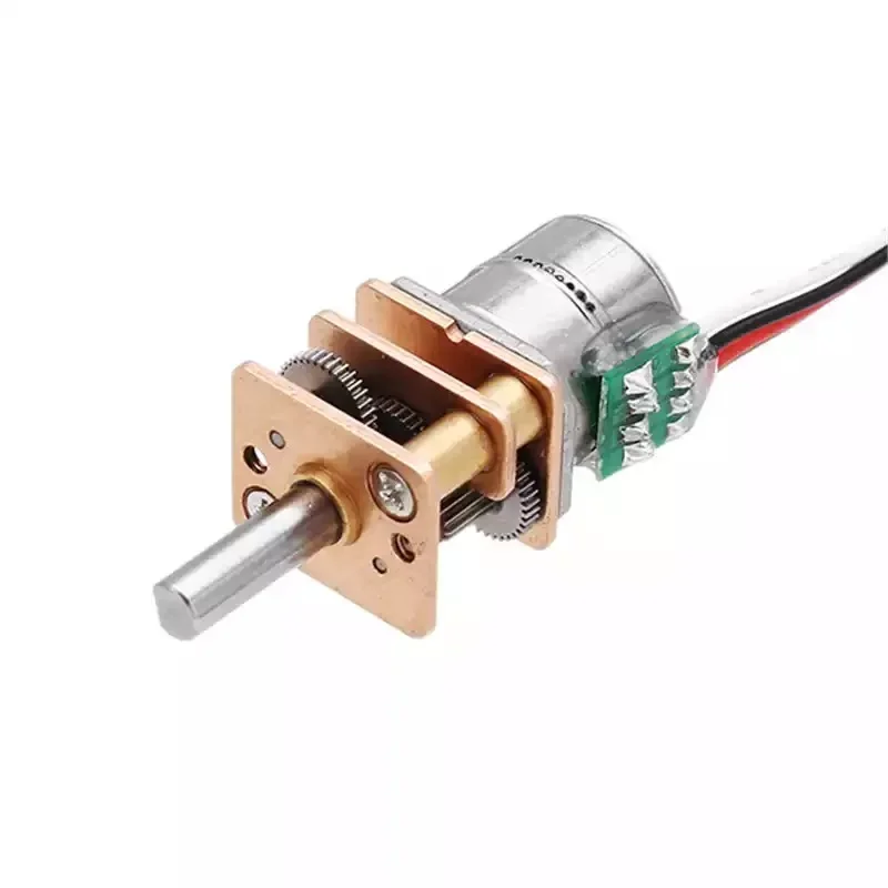 GM12-10 motor de passo mini motor de passo de engrenagem de caixa de engrenagens de metal completo 2 fases relação de redução de 4 fios 20:1/ 50:1/ 100:1/ 150:1/ 298:1