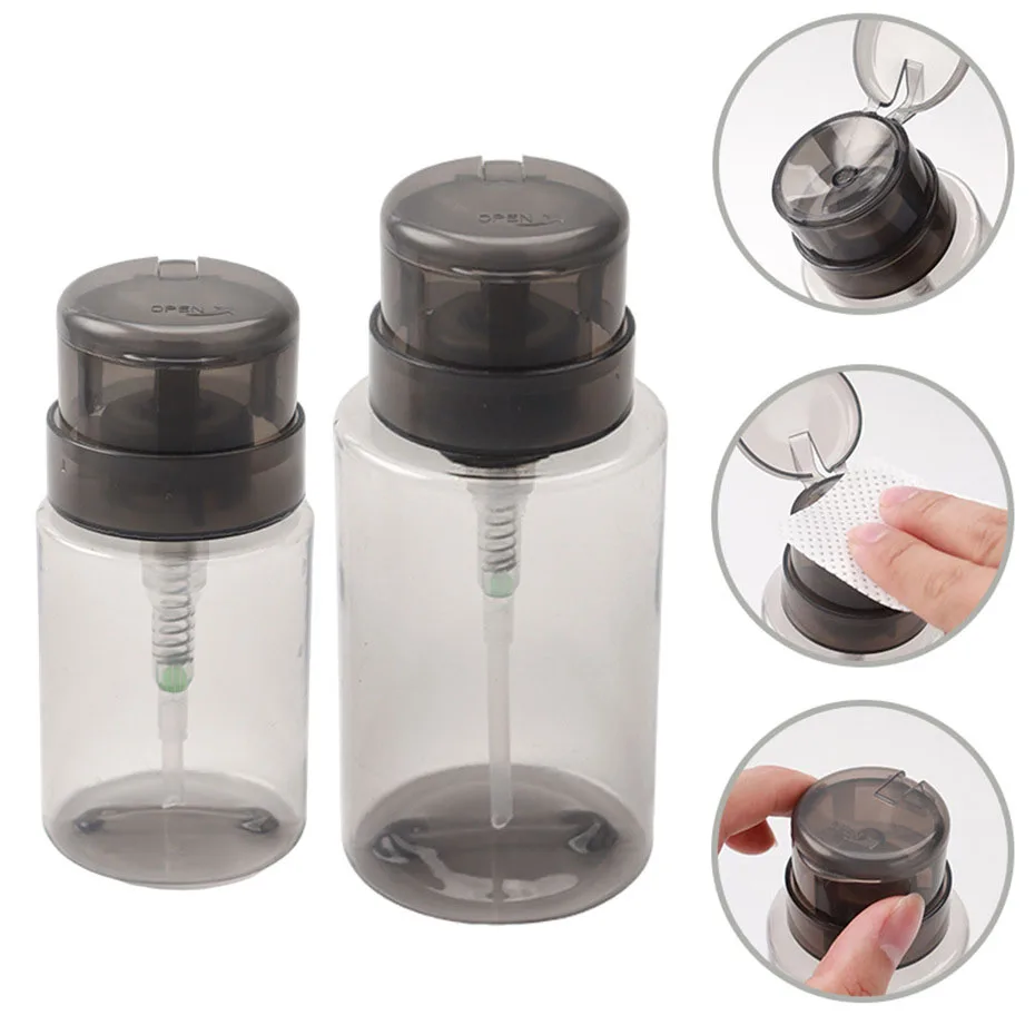 2026 1Pcs Refillable Bottles Push-type Bottling Empty Pump Dispenser Bottle for Nail Polish and Makeup Remover Bottle Packaging