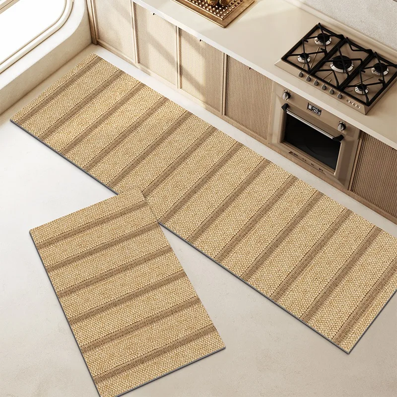 

Kitchen Floor Mats Non-slip Oil-proof Scrubable Pvc Waterproof Anti-fouling Carpet Kitchen Mat Long Strip Runner Home Decoration