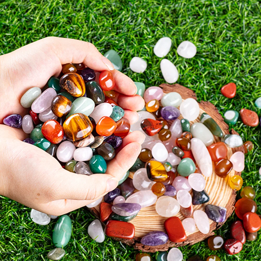 

Natural Raw Polishing Assorted Tumbled Stones Reiki Healing Crystals Energy Therapy Gemstones DIY Garden Decoration 15-20mm