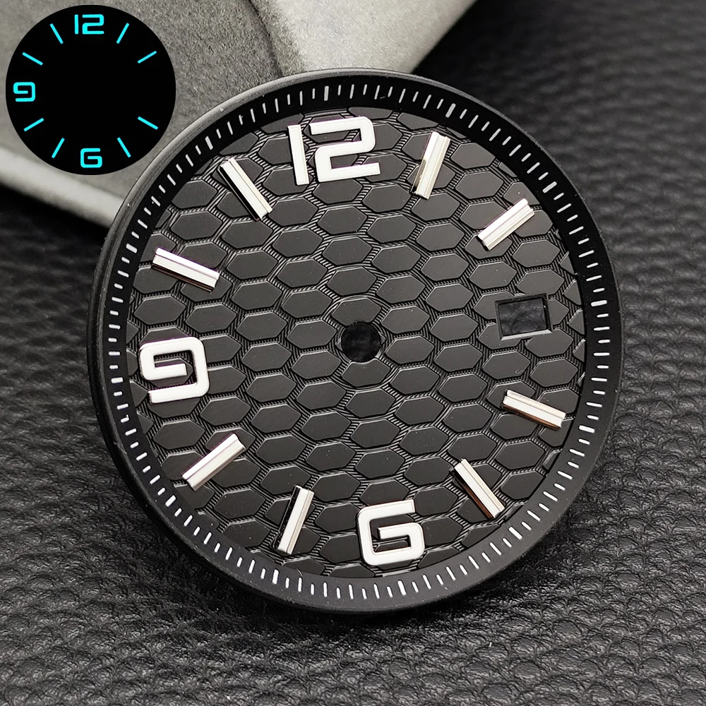NH35 Case Equipped Strap 39.5mm Men's Watch Silvery Steel Case Fits NH35 Movement Accessories Sapphire Glass NH35 Dial image 3