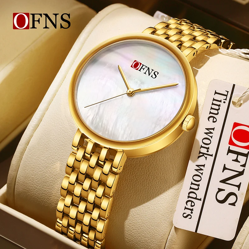 OFN7202S Reloj de cuarzo para mujer Beimu Esfera degradada 9,2 MM Cuerpo ligero 3ATM Reloj de moda elegante resistente al agua diario