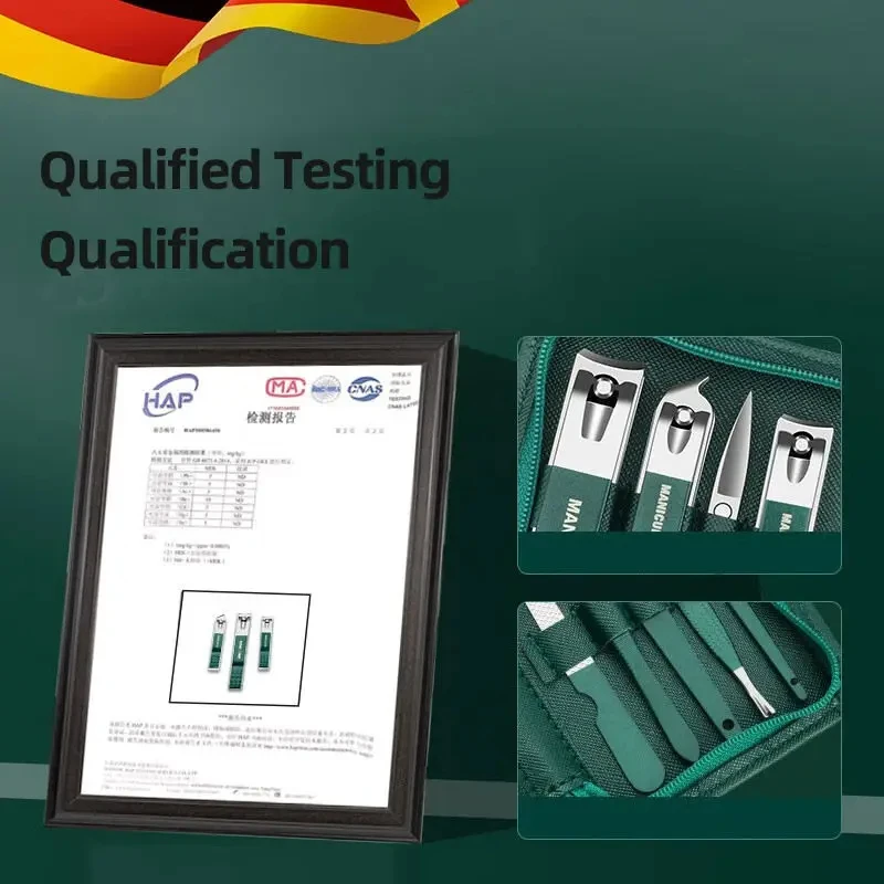 Juego de 9 Uds. De Kit profesional para el cuidado de uñas, juego de manicura y pedicura de acero inoxidable, cortaúñas con Estuche De Viaje