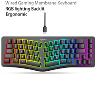 2025 New arrival HXSJ J70 69-key ergonomic Gaming Keyboard RGB Backlit compact Wired Office Keyboard for Mac laptop pc