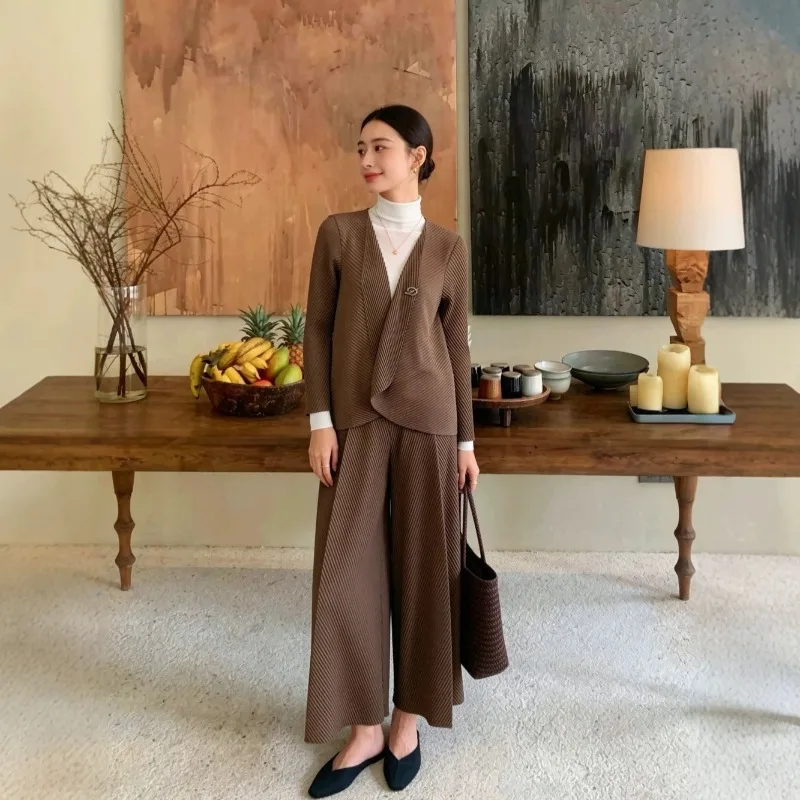 Miyake Pleated 2026 New High-End Dragon Scale Blazer for Women Spring and Autumn Casual Versatile Loose Elegant Top Blazer Pleat