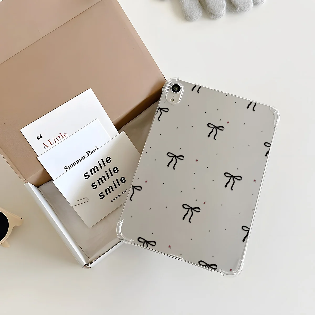 Trendy Minimalist Bow Dots Tablet Case for Samsung Galaxy Tab S11 S12 Ultra 14.6inch S12 Plus 12.4inch A9 8.7inch S6 Lite 10.4