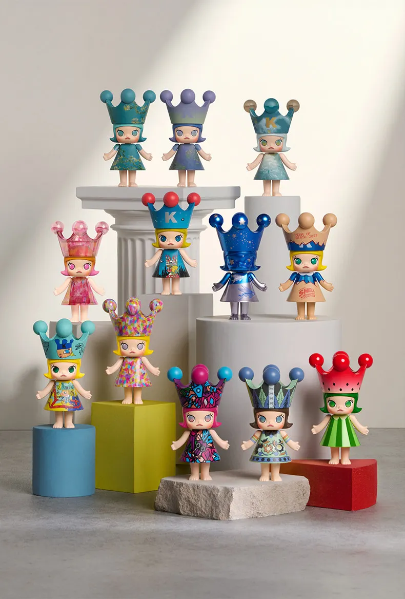 Original PopMart MEGA Royal Molly 100% Jubiläums-Blindbox Sammlerstück Kunstspielzeug Schreibtischdekoration Geschenk für Erwachsene Sammler – Detail 4