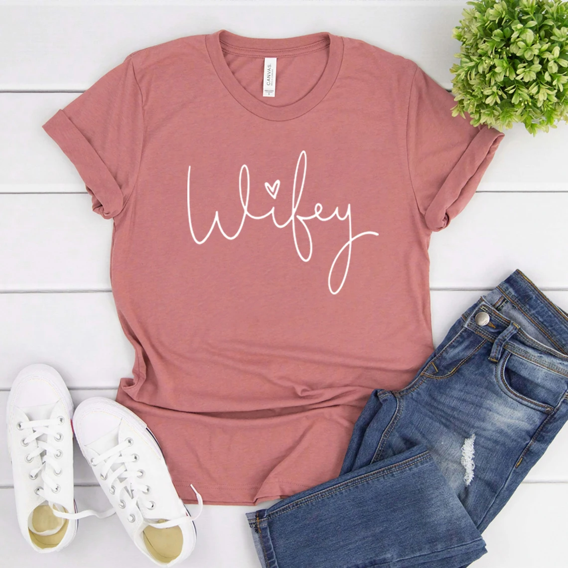 Wifey T-shirt Bridal Shower Gift Engagement Shirts Top Gift for Bride Women Graphic T Shirts Short Sleeve Tshirt Tees Female