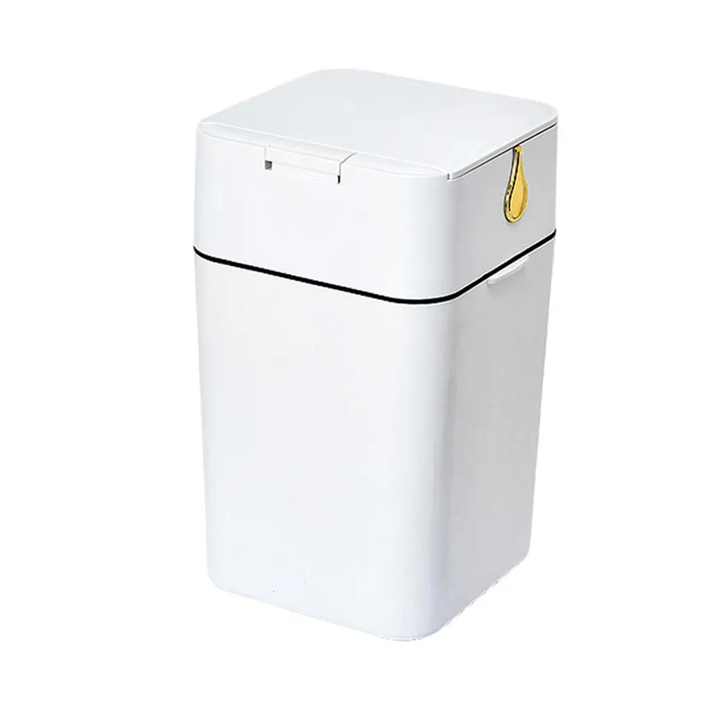 Trash Can with Press Creative Modern Household Waste Basket for Toilet Bathroom Craft Room Office Living Room