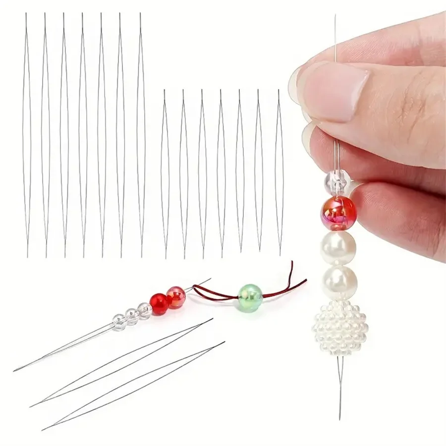 Beading Needle Kit For Jewelry Making Big Eye Needle Threading Needle Beading Hand Beading Open Long Needle Thimble DIY Tools