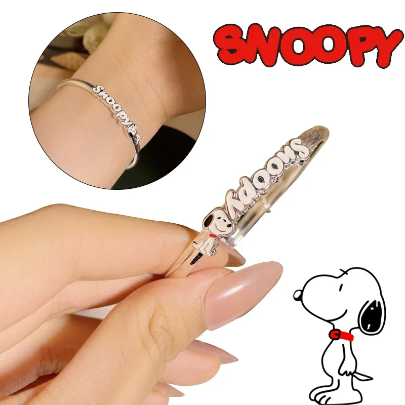 Snoopy Bracelets Bangles for Women Cartoon Cute Girl Round Bangles Decoration Fashion Female Cuff Bracelet Luxury Jewellery Gift