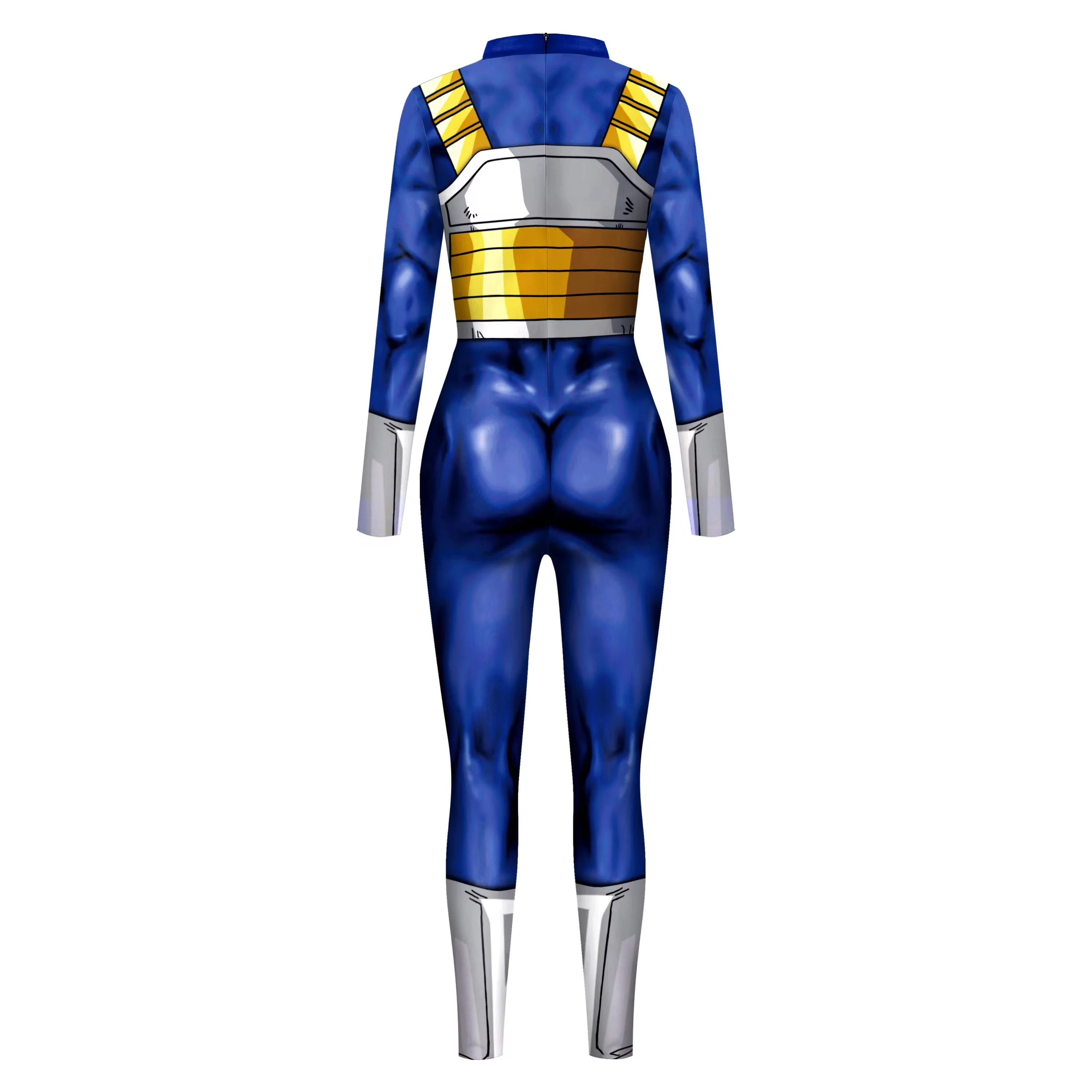 Halloween Anime Superhero Blue Jumpsuits Men Fancy Holiday Party Costume Sports Fitness Bodysuits Carnival Campus Performance