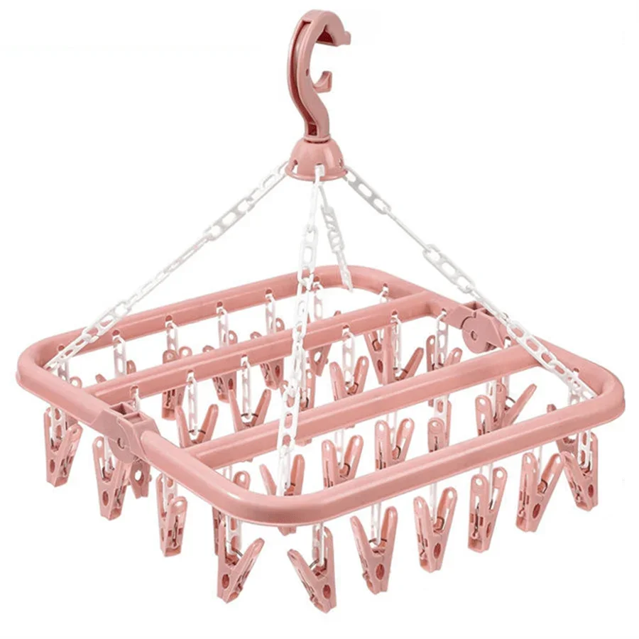 

Drying Hanger With 32 Clips And Drip Foldable Hanging Rack,Plastic Hanging Drying Rack For Clothes Underwear Socks Love Valentine, The perfect little gift
