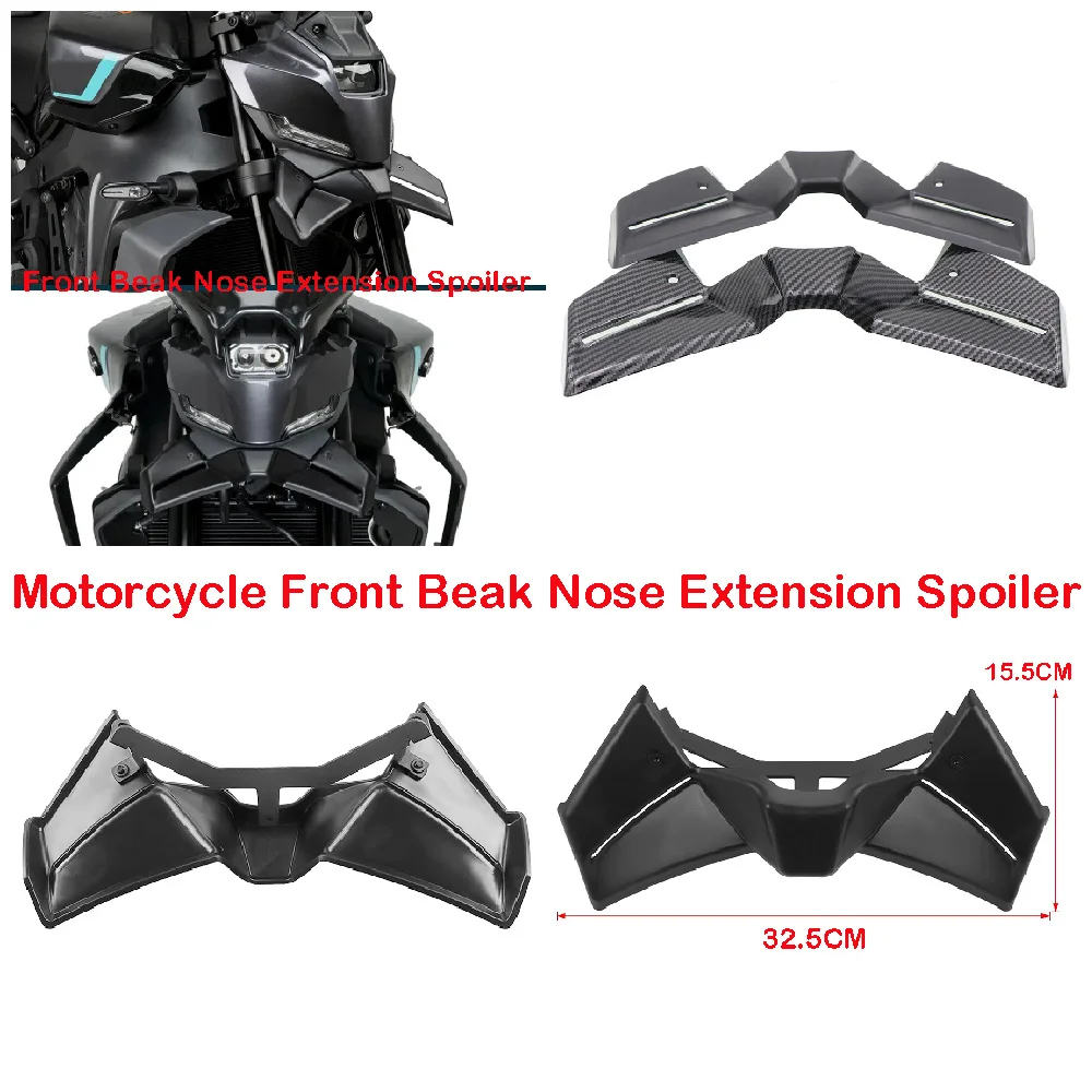 

Fits for Yamaha MT09 V4 MT-09 ABS SP 2024-2026 Motorcycle Front Beak Nose Aerodynamic Downforce Spoiler Cone Extender Extension