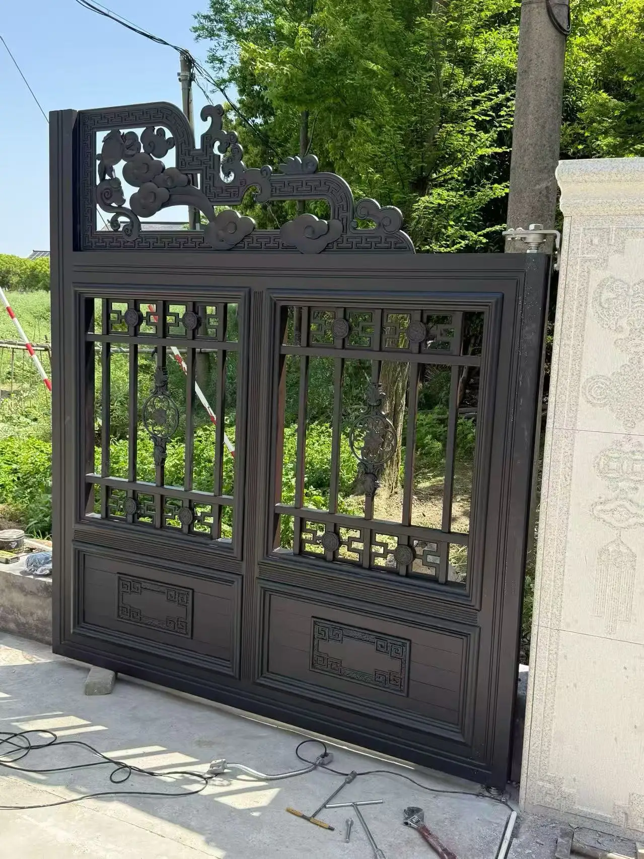 Home Garden Wrought Iron Gate Aluminum Driveway Gates Metal Steel Gate Design
