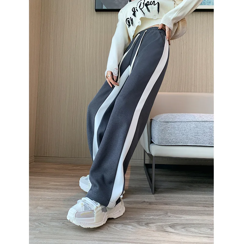 

Spring and Autumn Joggers Women Y2k Pants Straight Casual Suit Women's High Waist Loose Look Thin Drape Breathable Sweatpants