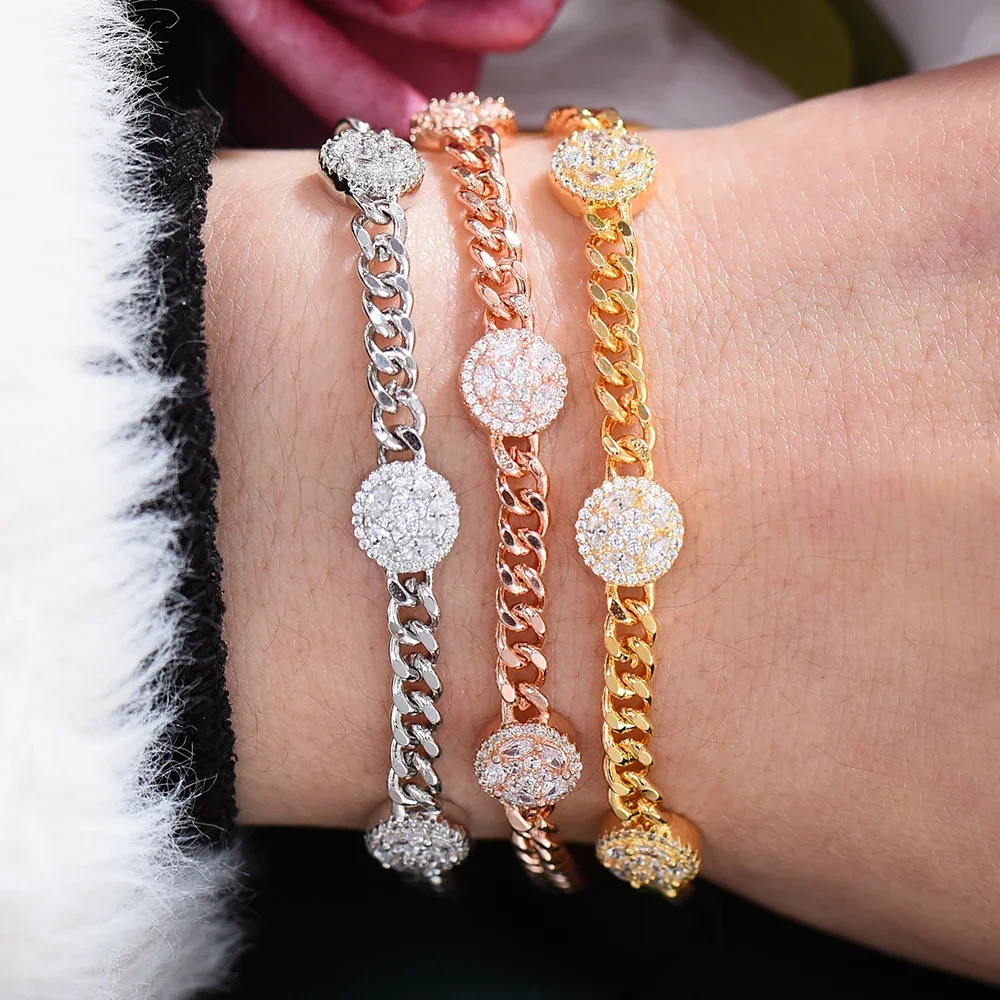 Kellybola جديد حار سحر لامعة سلاسل أساور الكفة للنساء اليومية الموضة العصرية كريستال تشيكوسلوفاكيا دبي سوار مجوهرات الحفلات #6