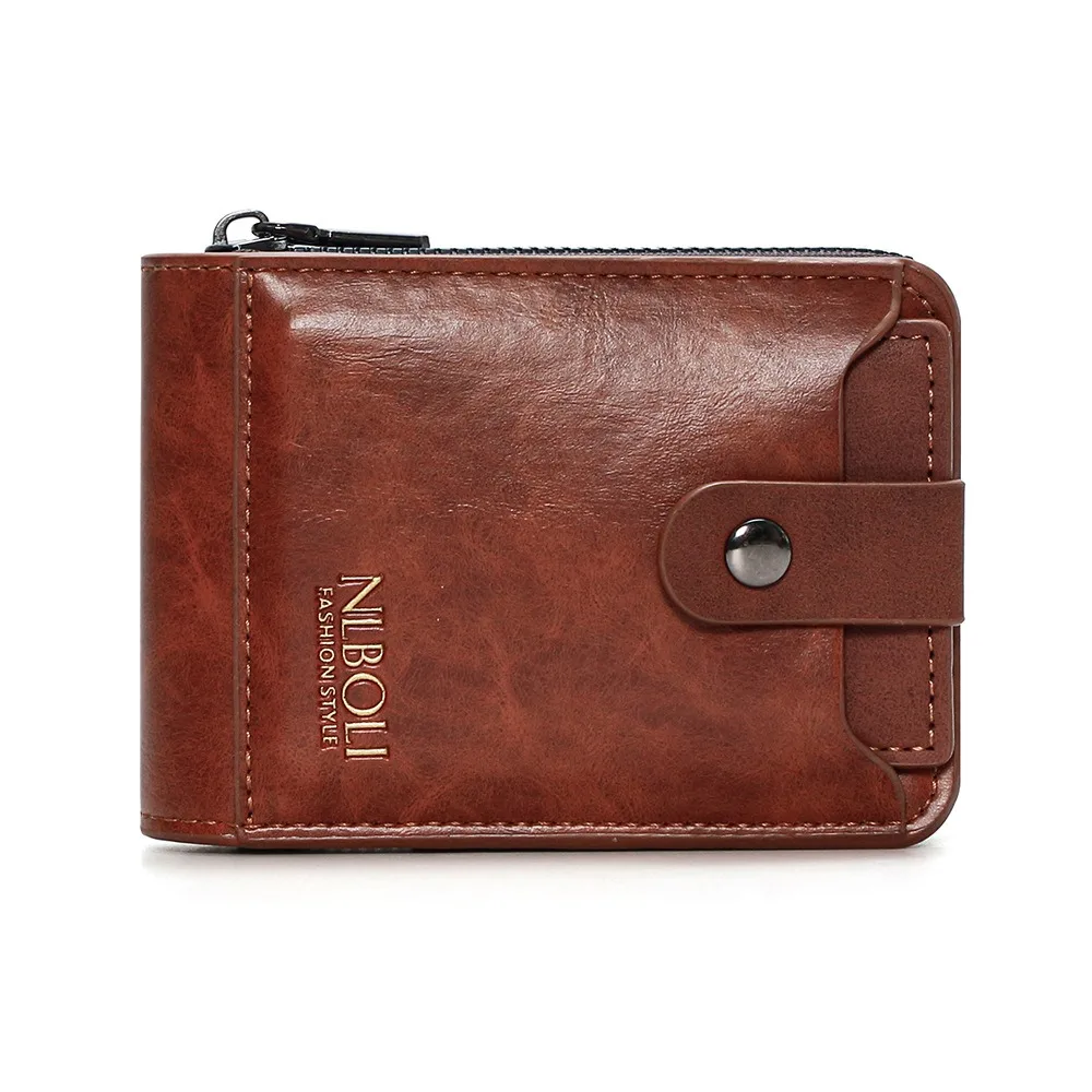 

Большая вместительная однотонная сумка для карт на молнии, повседневный RFID-мужской кошелек, карман для карт, слот для нескольких карт, держатель для карт из искусственной кожи для покупок