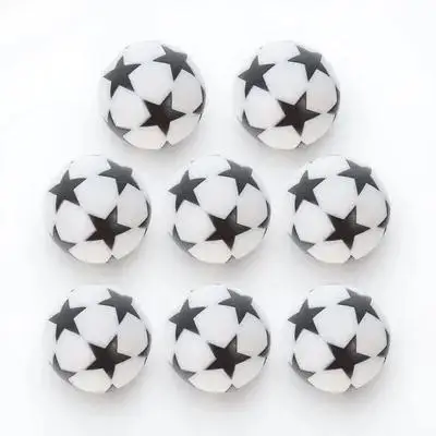 

8Pcs Black White Five-Star Table Soccer Balls Environmentally Friendly Plastic for Home Mall Game Use Mini Football Replacements