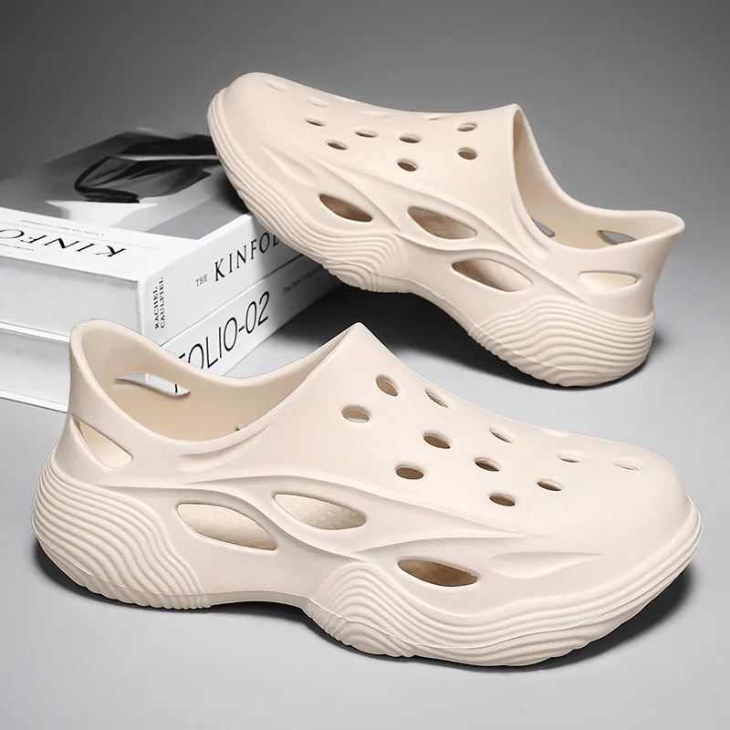 

Fashion Men's Summer Trend Home Couples Hole Sandals Shoes Anti-slip Thick Bottom Casual Outdoor Beach Slippers