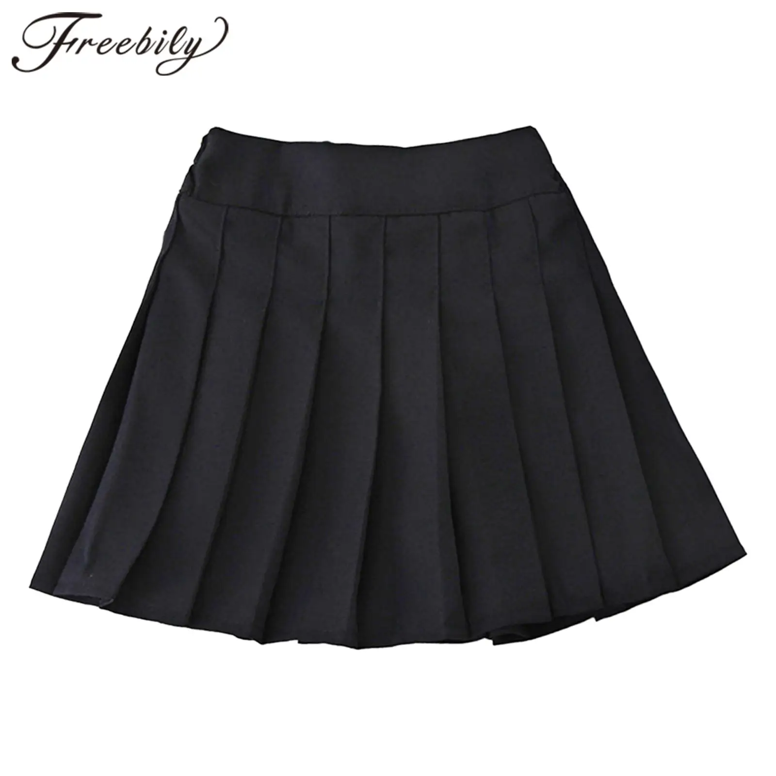 

Kids Tennis Skorts for Girls Solid Elastic High Waist Golf Daily School Uniform Mini Skirt with Shorts Chilldren Pleated Skirts