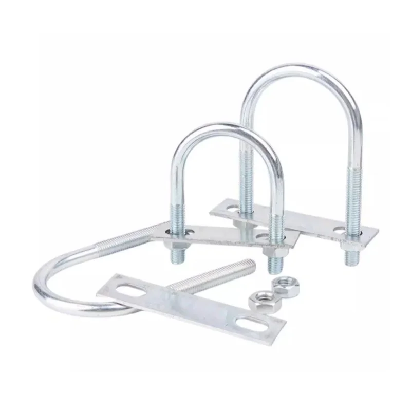 Verzinkte U-Bolzen-Rohrklemme mit Plattenmutter M10 M12 U-förmige Klemme mit Schnalle – Detail 3