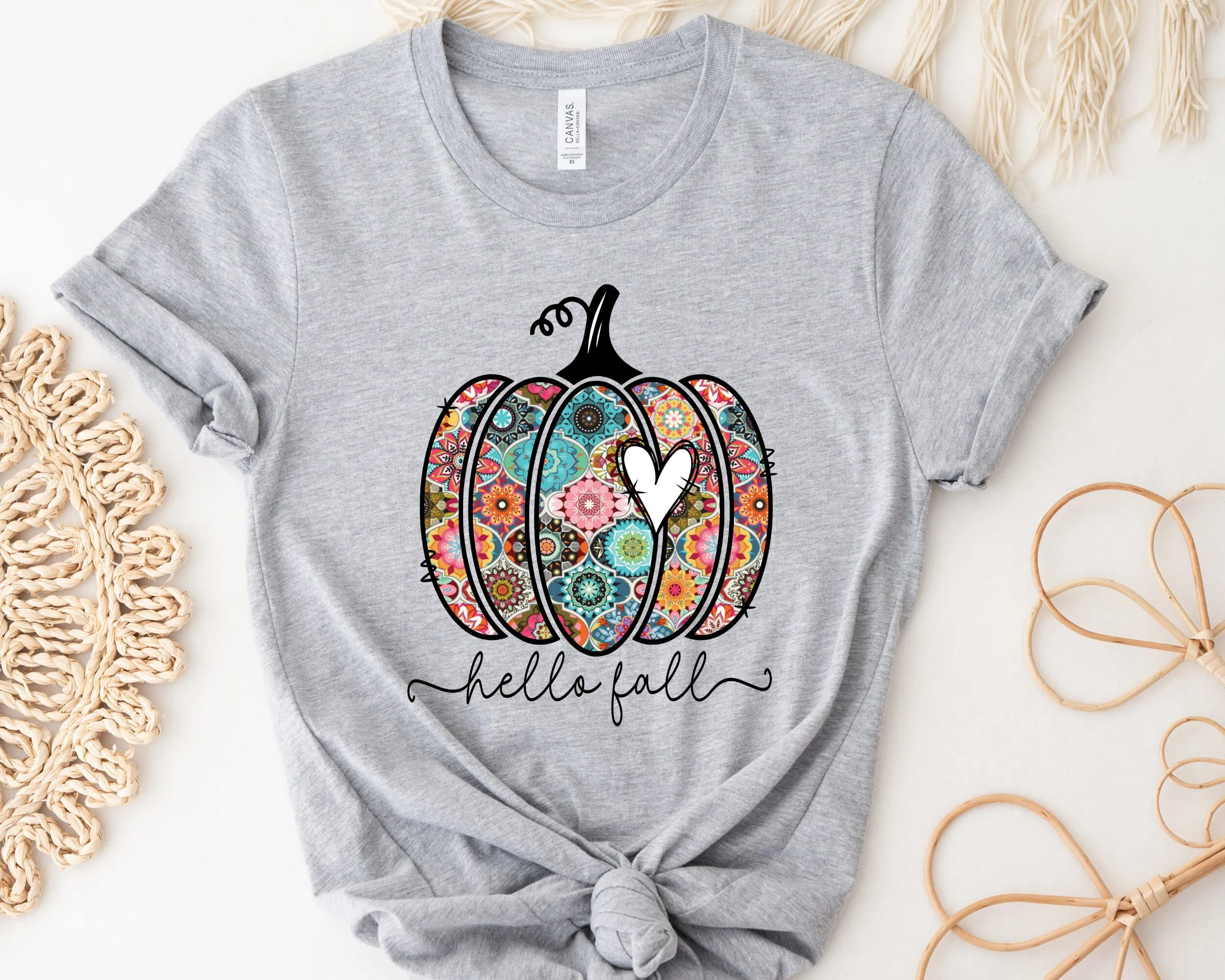 Hello Fall T Shirt Love Pumpkin Cute 2023 Season Vibes