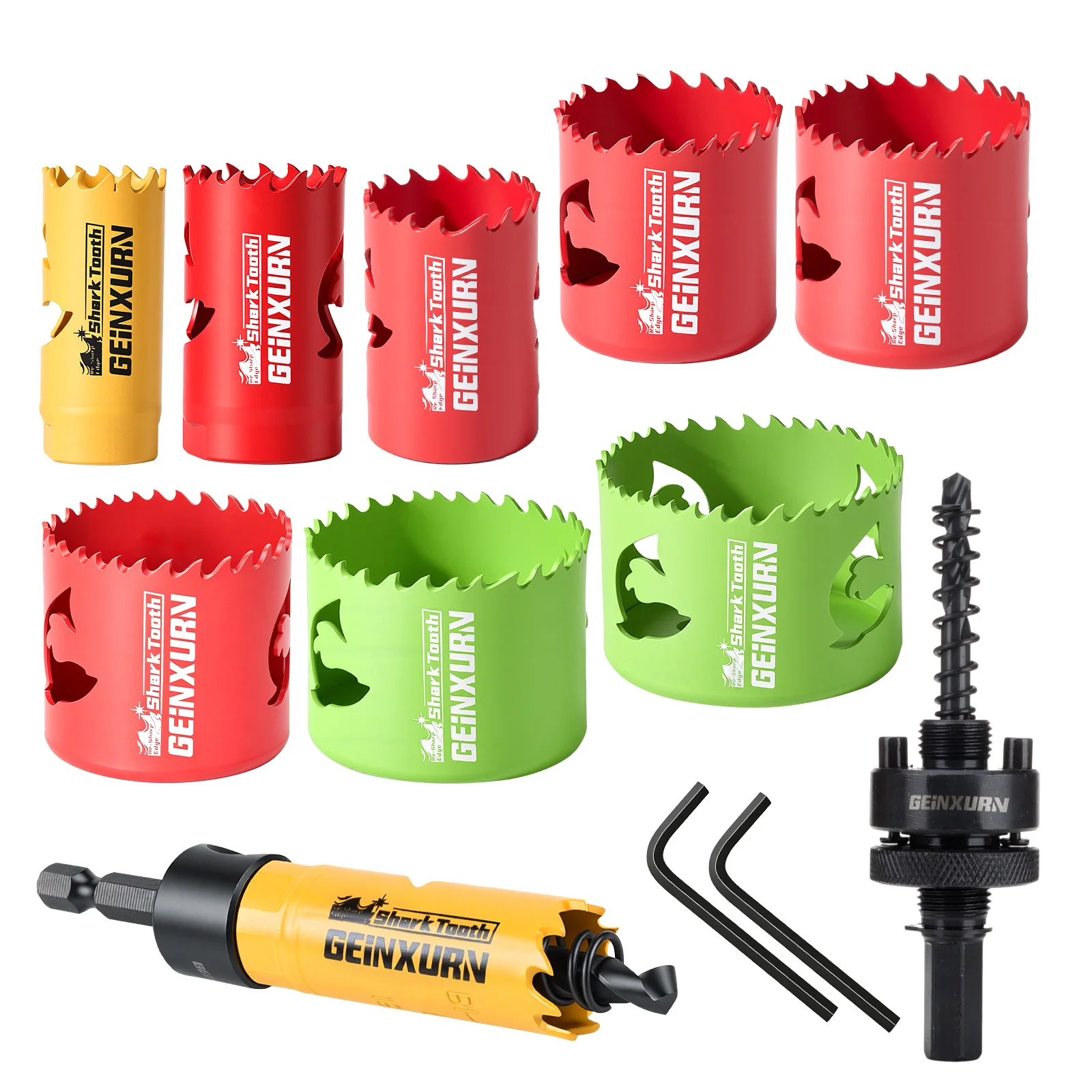 

Geinxurn 11PCS Hole Saw Set (3/4", 7/8" 1-1/8", 1-3/8", 1-5/8", 1-3/4", 2" 2-1/4" ,2-1/2"), with Quick-Change Hole Saw, for DIY