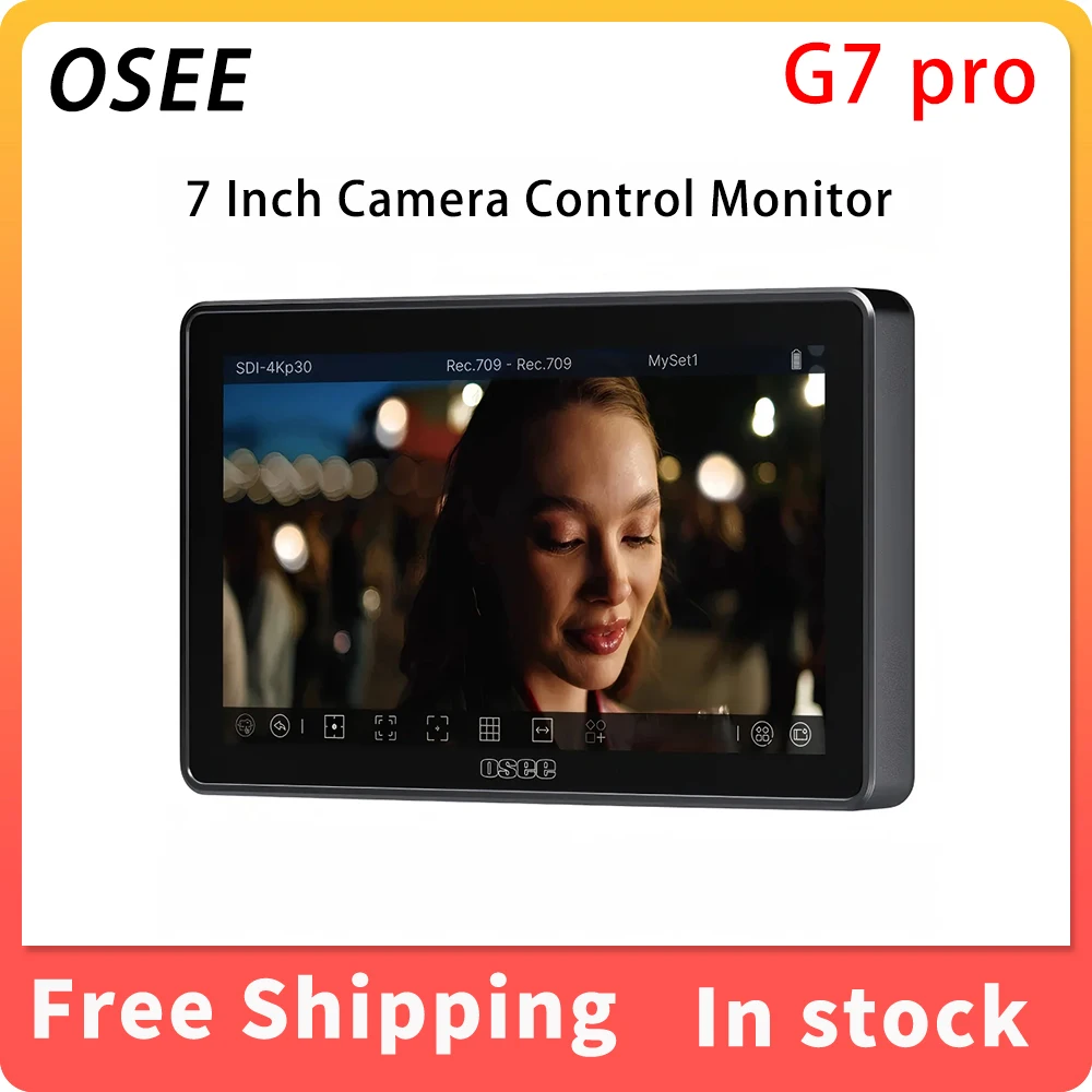 Osee G7 Pro 7 Inch 3000 nits 10 bits Camera Control Touchscreen Field Monitor for FX30 FX3 Z9 X-S20 A7 IV A7S III GFX100 II