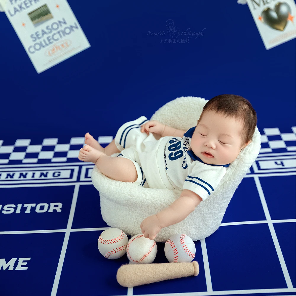 Tenues de séance photo pour nouveau-né garçon, thèmes de baseball, chapeau de sport, anciers de baseball en feutre, affiche vintage, accessoires de photographie pour bébé, ensemble de 3 pièces