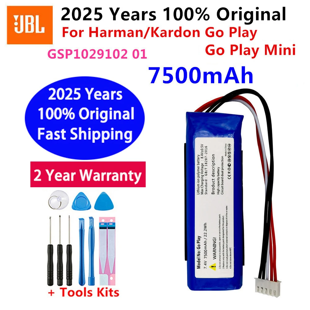

GSP1029102 01 Top Brand 100% New 7500mAh Battery for Harman Kardon Go Play Mini / Go Play Speaker Batteries Fast Shipping