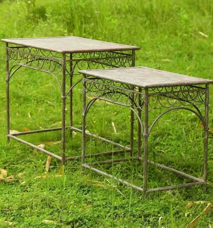 Support de fleurs en fer forgé de style européen, étagère de balcon extérieur, terrasse du sol au plafond, cour de jardin ancienne, commande de vente chaude