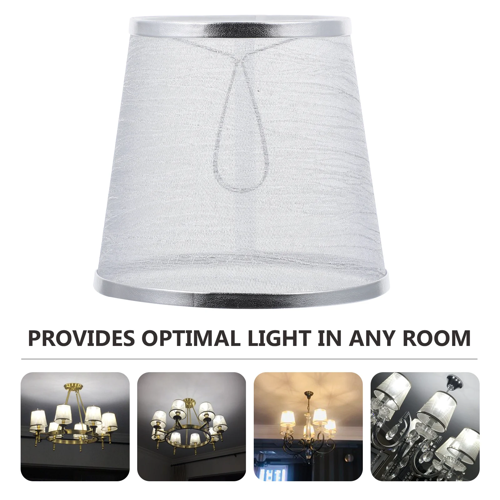 

1 pc Cloth Shade Simple Silver For Table Floor Bedside Lamp Light Cover Stylish Lamp Screen Crafted Decoration