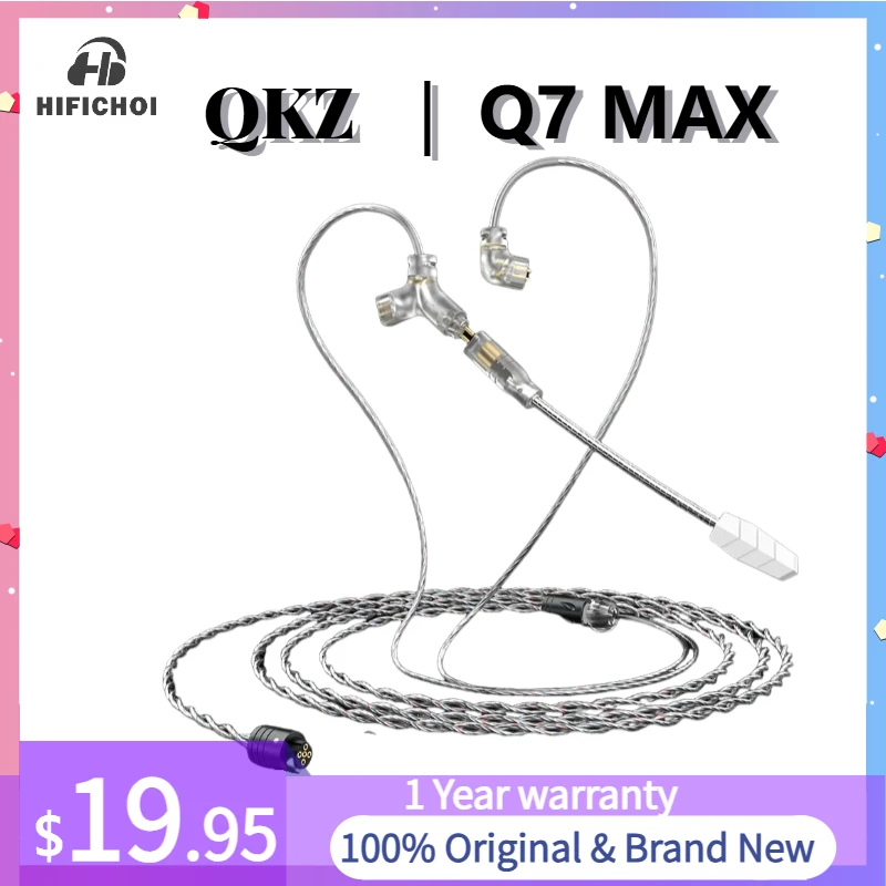 

QKZ Q7 MAX 1.5m HIFI Earphone Gaming Upgraded Cable Silver-plated 2.5+3.5+4.4+type-c+0.78MM 2PIN Replaceable Cable with Mic