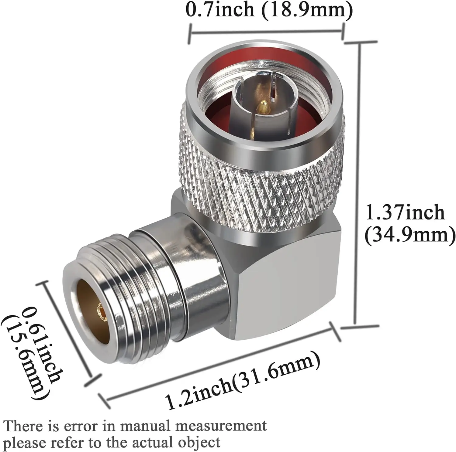 N Male to N Female 90 Degree Right Angle Adapter RF Coax Connector N Type Elbow Coaxial Adapter for Wifi Antenna Extension Cable