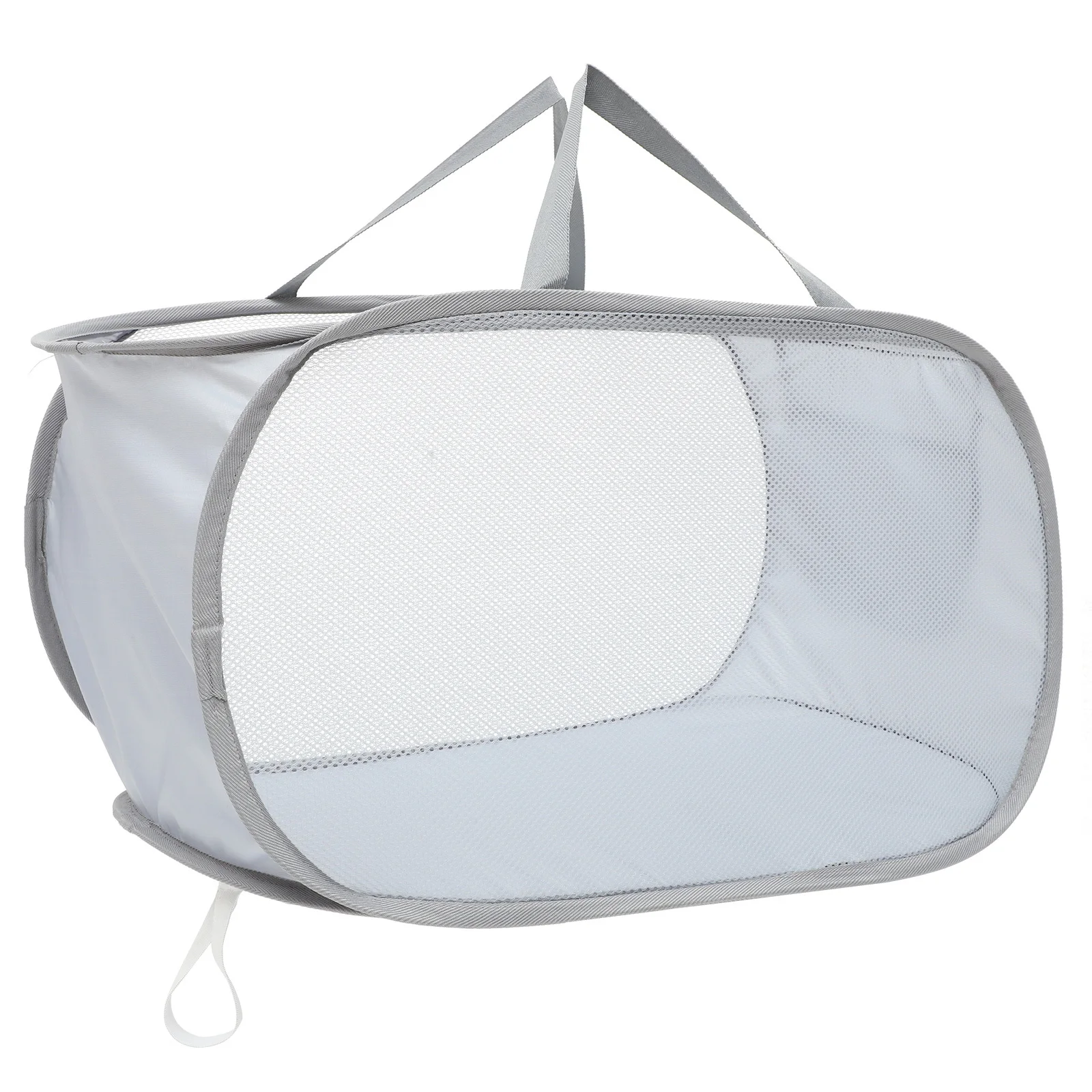 

Large Capacity Foldable Mesh Laundry Basket Portable Dirty Clothes Holder with Handle for Home Camping Travel