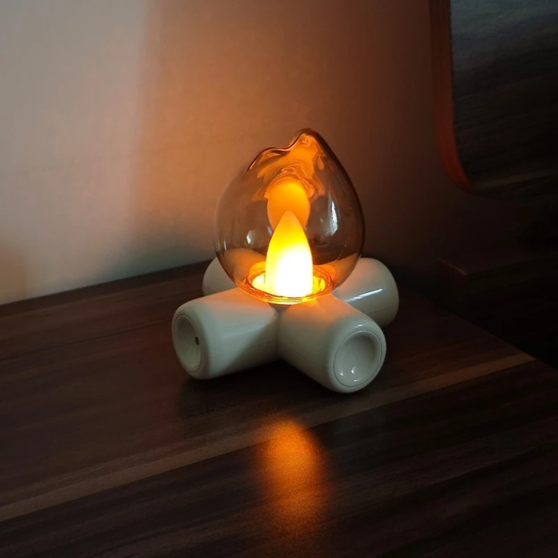 

Attractive force fire light, retro atmosphere light, bedroom bedside night light charging, homestay decorative art creativity