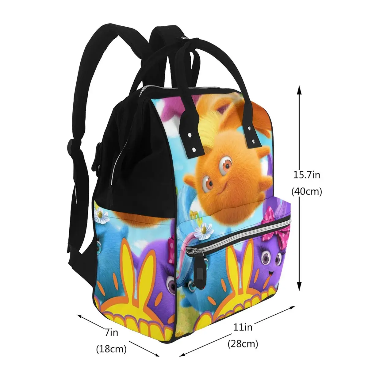 Sunny Bunnies Anime Cartoon Student Backpack School Bag Hiking Travel Daypack for Men Women Bookbag Shoulder Bags