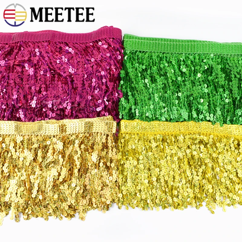 

5/9/18M 16cm Sequins Fringe Tassels Latin Dress Decorative Trimmings Lace Trim Curtain Garment Tassel Fringes Sewing Accessories