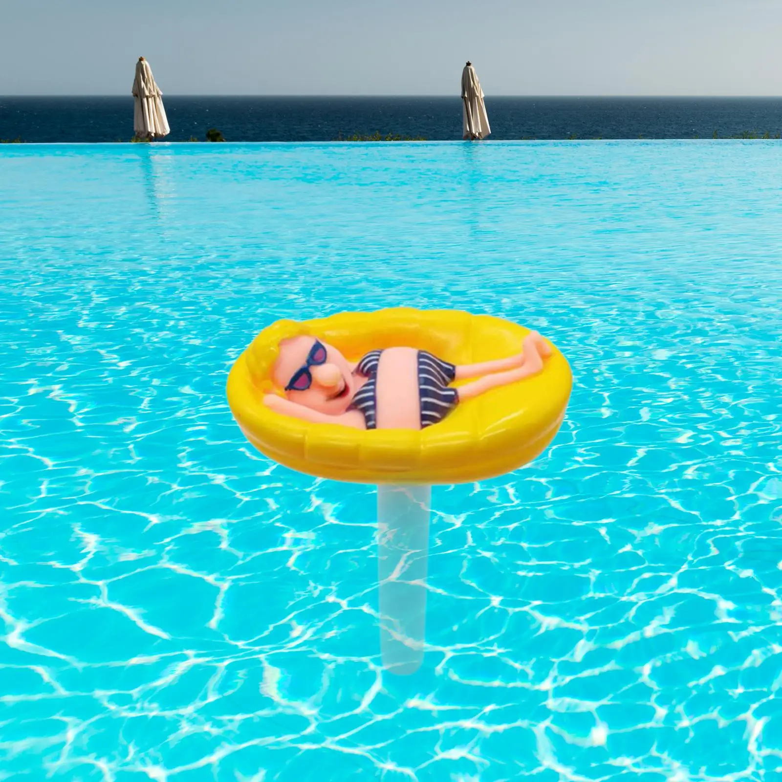 ميزان حرارة حمام السباحة العائم مضحك لأحواض السمك في الأماكن المغلقة والخارجية #4