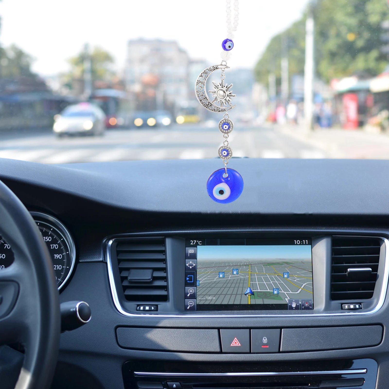 

Evil Eye Hanging Ornament Aesthetic Crystal Retro Decor Review Mirror Accessories Car Rearview Vehicle Mirror Evil Eye Decor