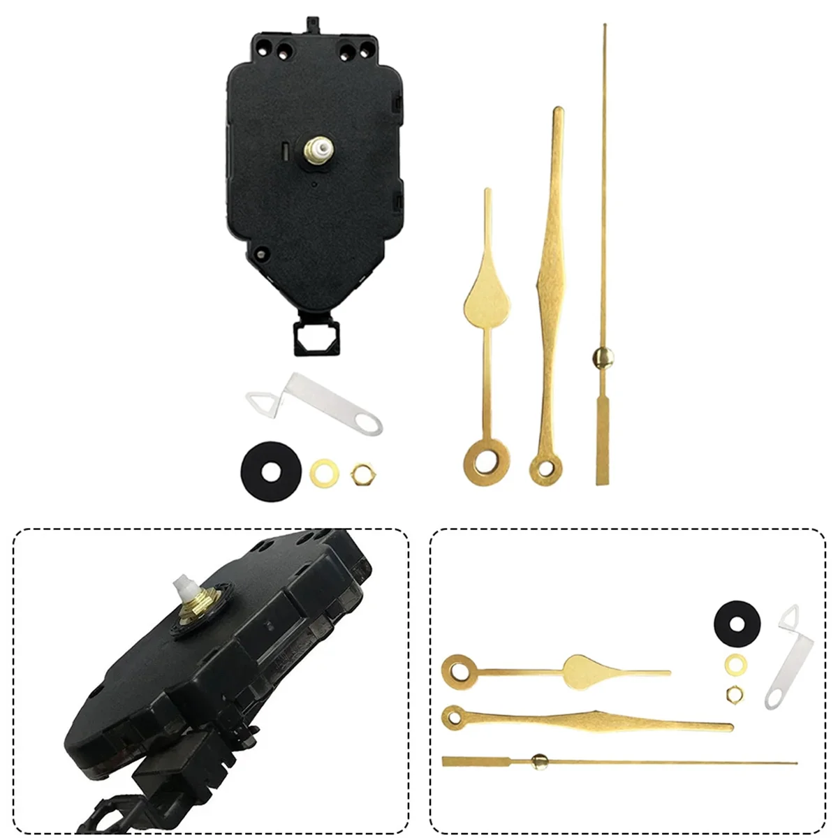 2 Set DIY Clock Movement Kit Oscillating Movement with Hands Quartz Clock Repair Parts Replacement Parts